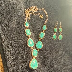 Studio Barse Turquoise and Gold Necklace Set